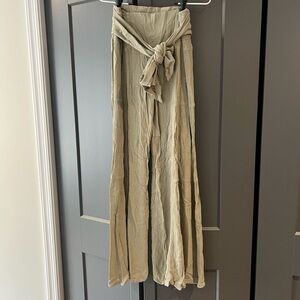 Rewash Wide-Leg Pants with Tie Waist